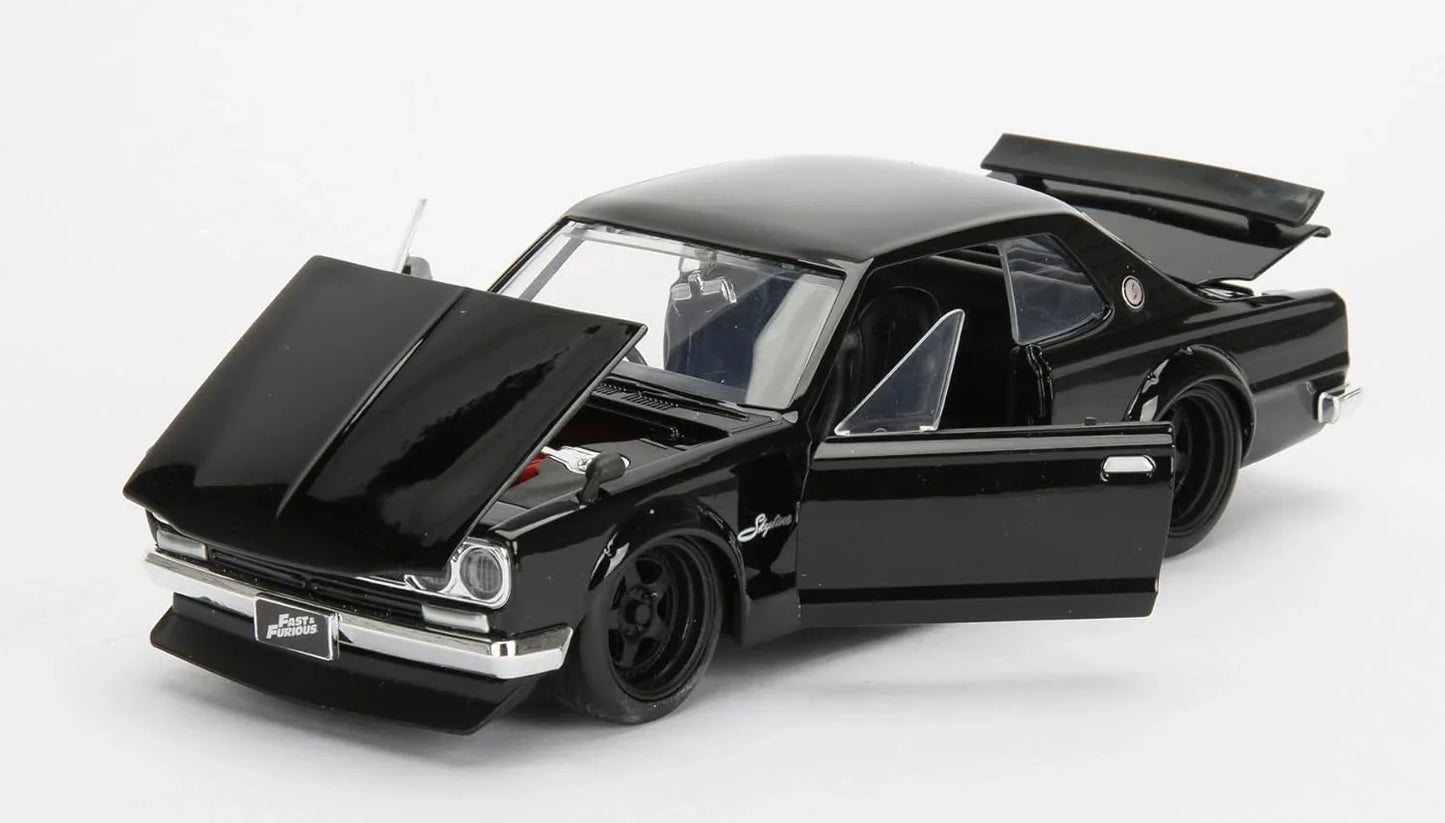 アウトレット品 ミニカー スカイライン 2000 GT-R JADATOYS 映画 ワイルドスピード シリーズ 伝説 マシン 精巧造形美 躍動感 あふれる フォルム 1／24 スケール 緻密仕上げ ディスプレイケース付き コレクター必携 日本 名車 世界的評価