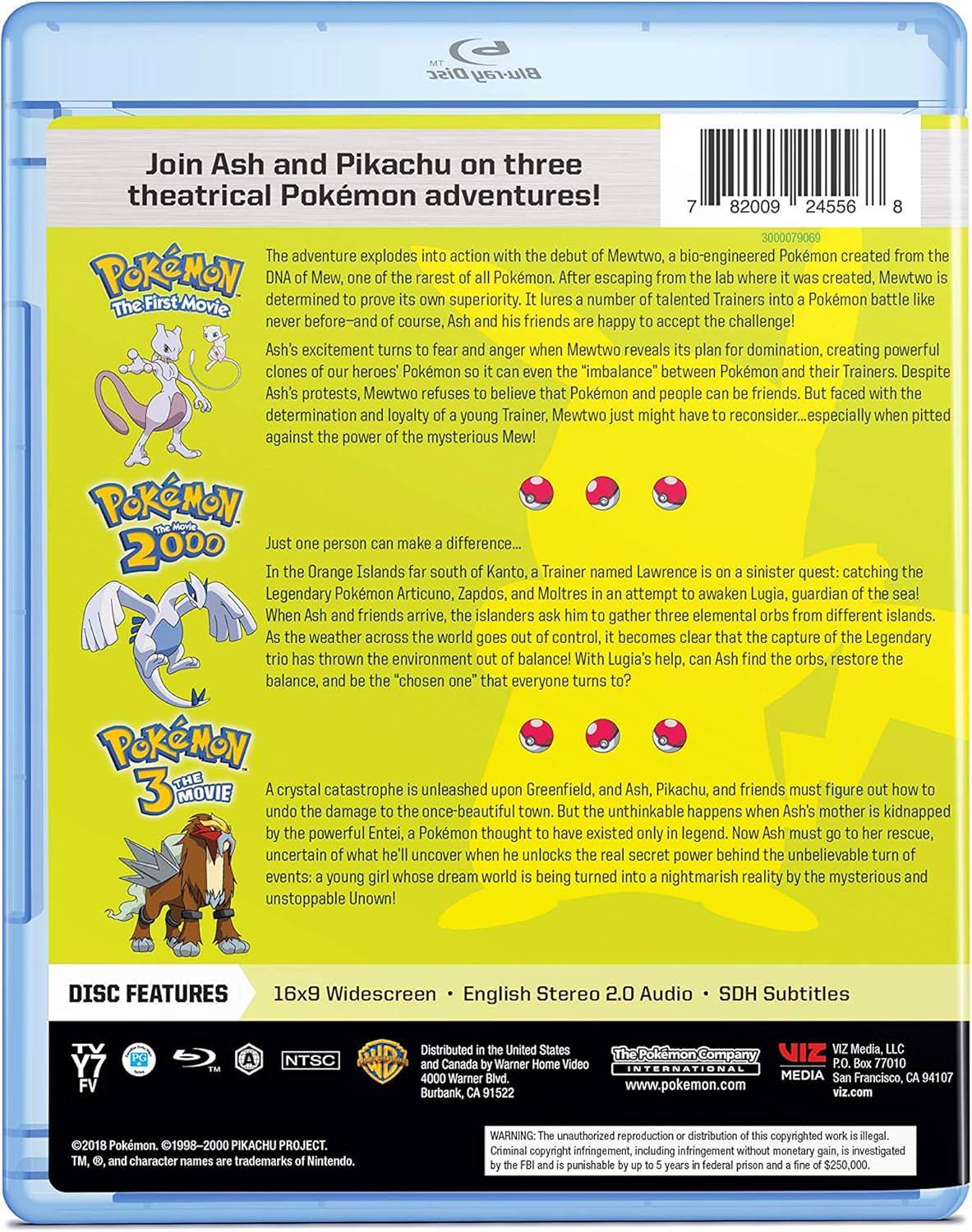 ポケモン映画 ポケモン映画1-3 Blu-ray コレクション ポケモンシリーズ 初期ポケモン映画 感動ストーリー ミュウツーの逆襲 幻のポケモンルギア爆誕 結晶塔の帝王 ENTEI 高画質1080p Blu-ray 映像美と没入感 