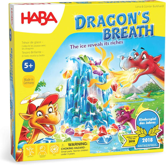 ボードゲーム Dragon's Breath ドラゴン・ブレス ギュンター・ブルクハルト レナ・ブルクハルト デザイン 透明な氷のリング 宝石集め 5歳以上向け 家族で楽しむ戦略と運のバランス 親子で遊べるファミリーゲーム