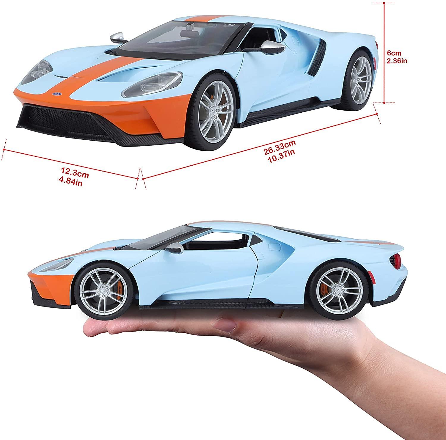 ミニカー フォード GT 2017 Maisto マイスト 1/18 スケール ダイキャストモデル スーパーカー レーシングカー アメリカ車 高級 精密再現 V6エコブースト 647馬力 カーボンファイバー アクティブスポイラー 模型 - Trade Center
