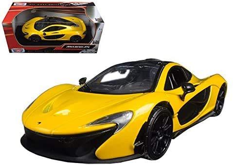 ミニカー コレクション MOTORMAX マクラーレン P1 1/24 イエロー ダイキャストモデル スーパーカー レプリカ プレミアムコレクション 限定モデル 精密再現 完成品 ディスプレイ カーモデル スケールモデル 高品質 V8ツインターボ 903馬力 - Trade Center