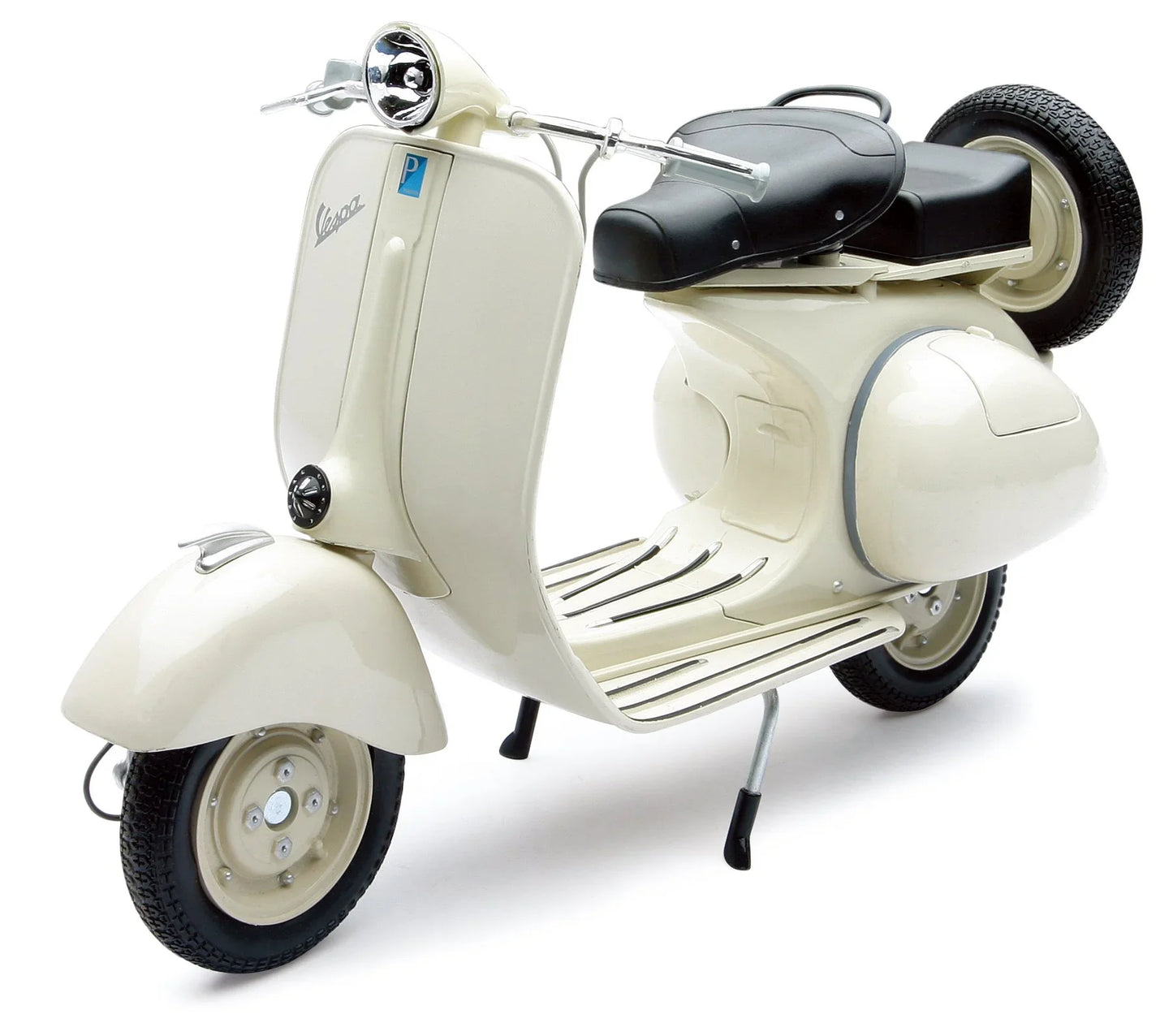 ダイキャストモデル 1/6スケール 1955 Vespa 150 VL 1T ベージュカラー イタリア Vespa New Ray クラシカル 精密作り込み 高品質仕様 ダイキャスト製 堅牢性 コレクション向け 全長28cm 高さ19cm 幅10cm リアル可動機構 ゴムタイヤ回転
