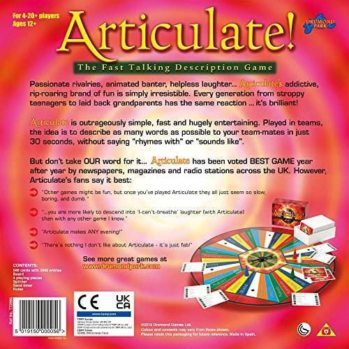 アウトレット品 ボードゲーム ドラモンド パーク アーティキュレート Drumond Park Articulate ファミリーボードゲーム 500枚カード 30秒タイマー 複数カテゴリー 特別ターン 4人以上 20名以上 プレイヤー対応推測チャレンジゲーム