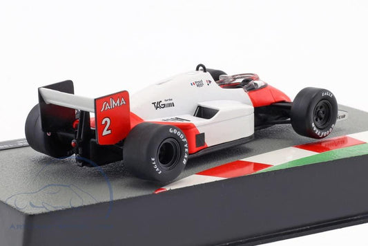 アウトレット品 ミニカー F1世界選手権 アランプロスト 1985年優勝 マクラーレン MP4/2B TAGターボエンジン カーボンファイバーモノコックシャシー 1/43スケールモデル 精巧再現 コレクター必携 プロストファンドライビングスキル空力性能追求