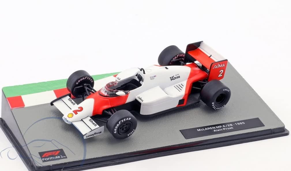 アウトレット品 ミニカー F1世界選手権 アランプロスト 1985年優勝 マクラーレン MP4/2B TAGターボエンジン カーボンファイバーモノコックシャシー 1/43スケールモデル 精巧再現 コレクター必携 プロストファンドライビングスキル空力性能追求