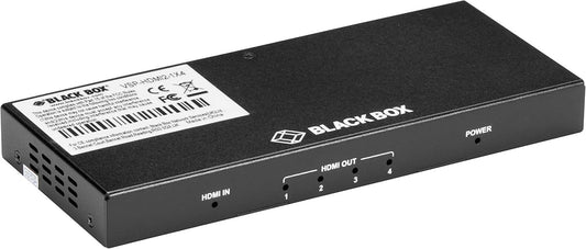 HDMI分配器 Black Box VSP-HDMI2-1X4 4K HDMI 2.0対応 最大4画面出力 高画質高音質 60Hz 8bit 4:4:4対応 高帯域18Gbps HDR対応 ワイド21:9対応 Dolby TrueHD DTS HD 7.1ch PCM対応 ロッキングHDMIコネクタ搭載 軽量省スペース設計