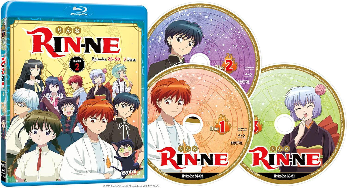 ブルーレイ Rin-Ne シーズン2 高橋留美子 霊界 現世 霊的物語 完全収録 エピソード26から50 黒猫悪魔ロクモン 契約死神少年 リンネ 六道 真宮桜 霊媒師 謎解き 独特世界観 高画質 アニメーション 