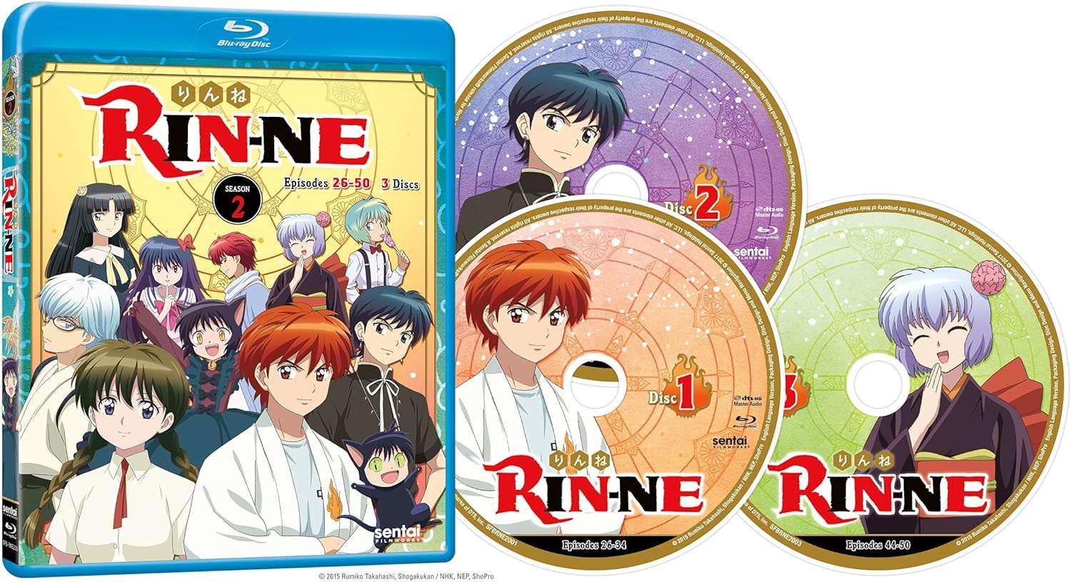 ブルーレイ Rin-Ne シーズン2 高橋留美子 霊界 現世 霊的物語 完全収録 エピソード26から50 黒猫悪魔ロクモン 契約死神少年 リンネ 六道 真宮桜 霊媒師 謎解き 独特世界観 高画質 アニメーション 