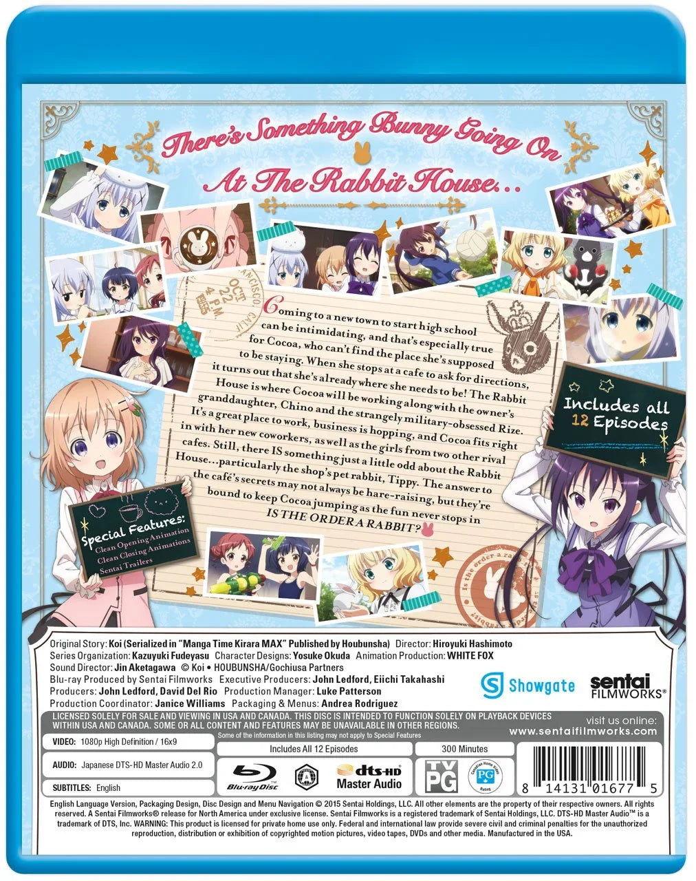 Blu-ray ご注文はうさぎですか？ シーズン1 高画質 全12エピソード 豪華声優陣 佐倉綾音 水瀬いのり 種田梨沙 演技 日常系アニメ 心温まるストーリー 欧州風カフェ 街並み 石畳 高音質 演出 アンゴラウサギ ティッピー 