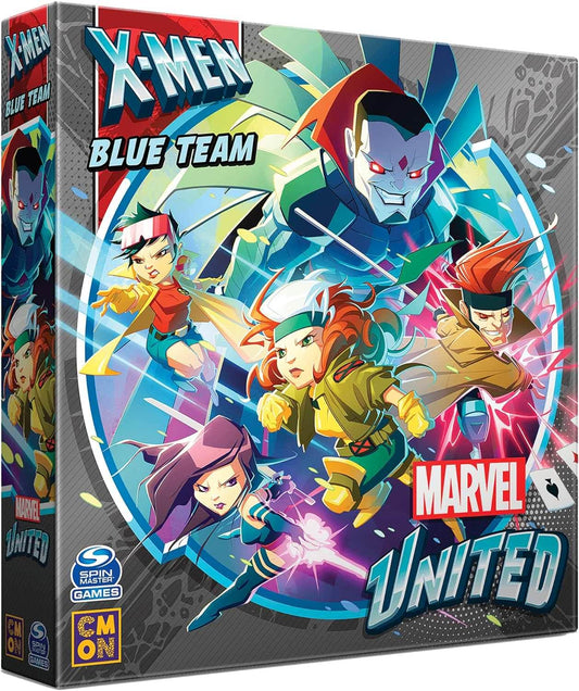 ボードゲーム Marvel United X-Men Blue Team マーベルユナイテッド 拡張セット 新規ヒーロー4体 ヴィラン1体 ロケーション4つ モジュラー式ボード チームvsチーム最大7人プレイ 短時間30-45分戦略性向上 高品質ミニチュア