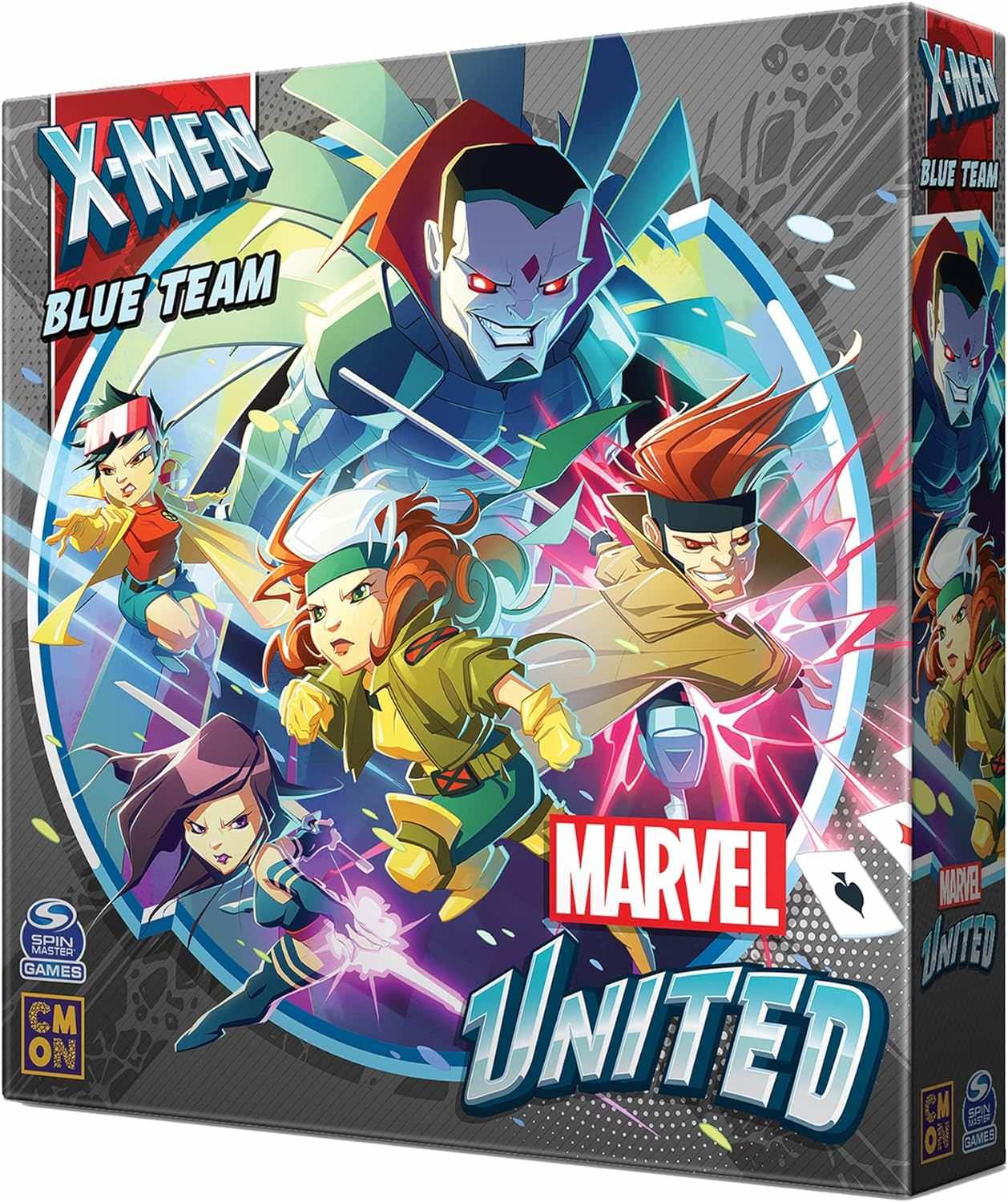 ボードゲーム Marvel United X-Men Blue Team マーベルユナイテッド 拡張セット 新規ヒーロー4体 ヴィラン1体 ロケーション4つ モジュラー式ボード チームvsチーム最大7人プレイ 短時間30-45分戦略性向上 高品質ミニチュア
