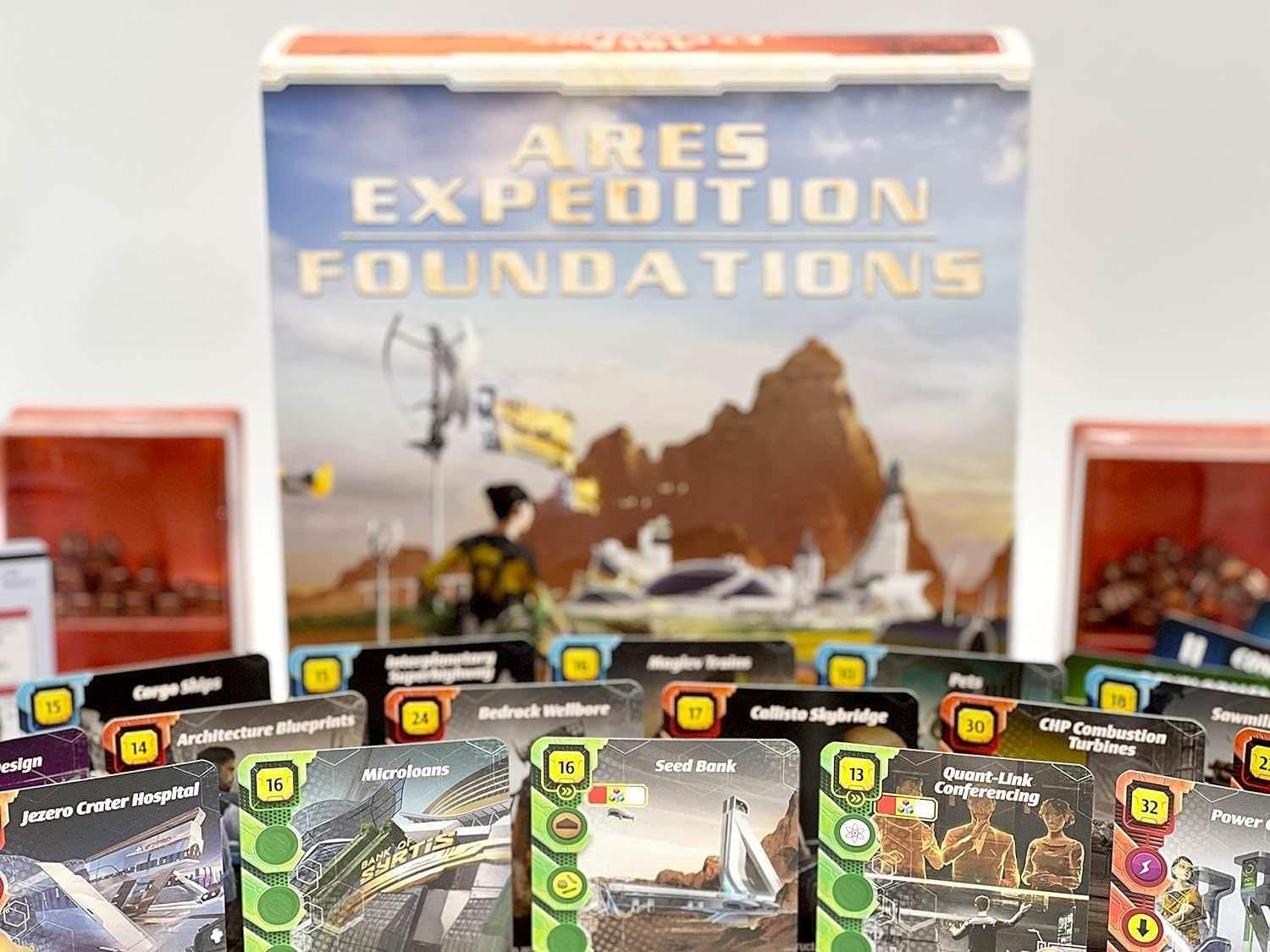 ボードゲーム テラフォーミングマーズ アレス・エクスペディション ファウンデーションズ拡張セット 最大6人プレイ対応 新テラフォーミング指標インフラストラクチャー追加 新プロジェクトカード 新フェイズカード 拡張ボード 