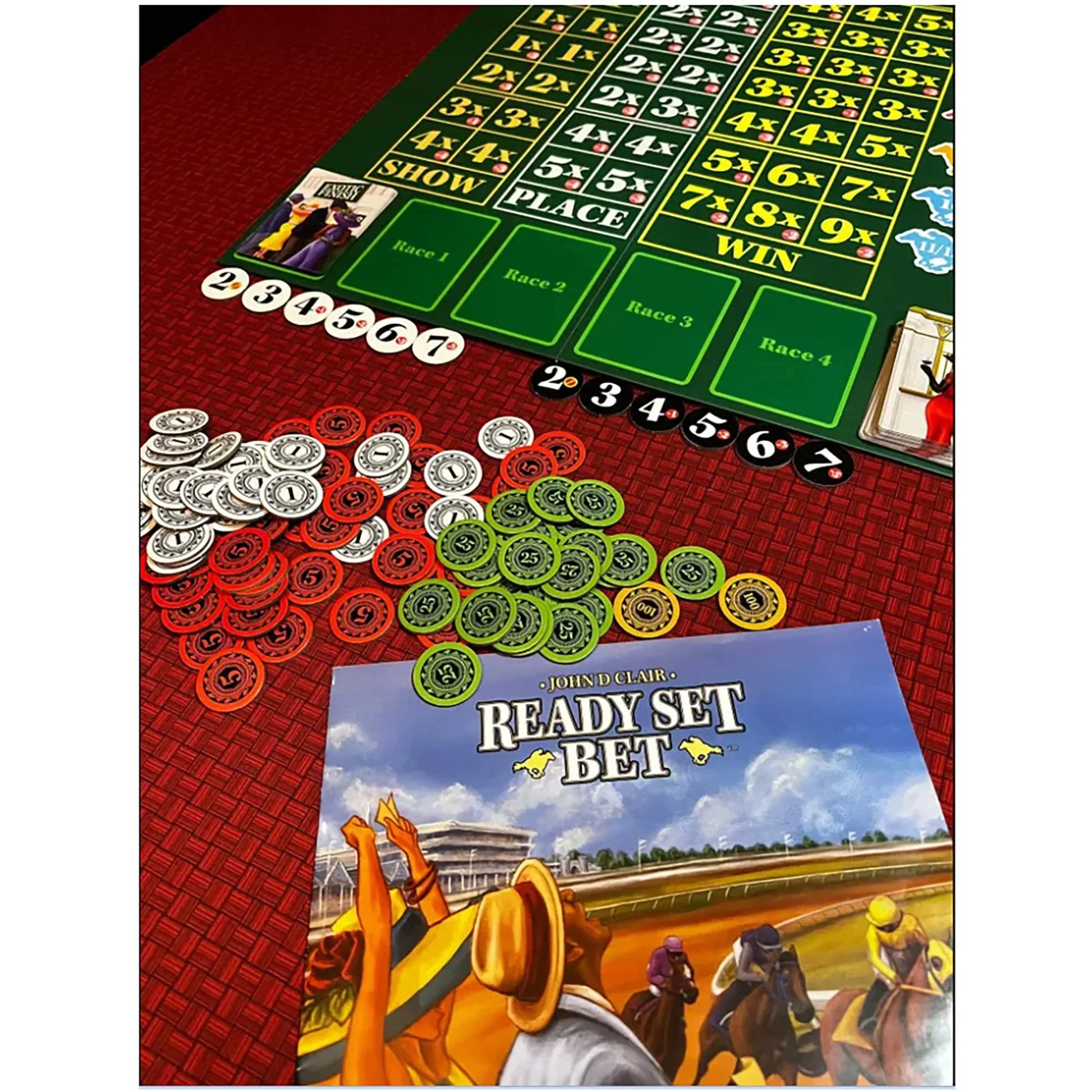 ボードゲーム Ready Set Bet アテナ ケイグル カーク W バックエンドルフ 美しいイラストとグラフィックデザイン 14歳以上対象 最大9人 プレイ可能 約45 60分で遊べる 競馬場の熱気と興奮を自宅で楽しめる 