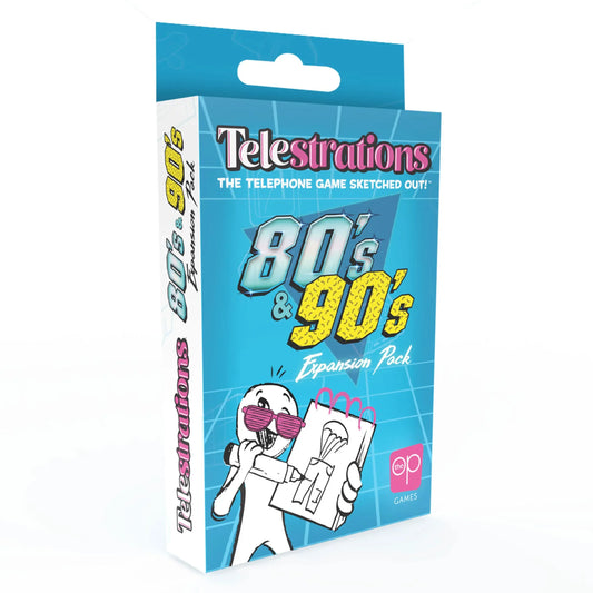 ボードゲーム Telestrations 80's & 90's Expansion Telestrations 80年代 90年代 両面カード仕様 受賞歴 人気お絵描きゲーム 拡張パック 伝言ゲーム 家族 友人 パーティー 文化テーマ 笑い交流 15-30分 プレイ人数六人以上
