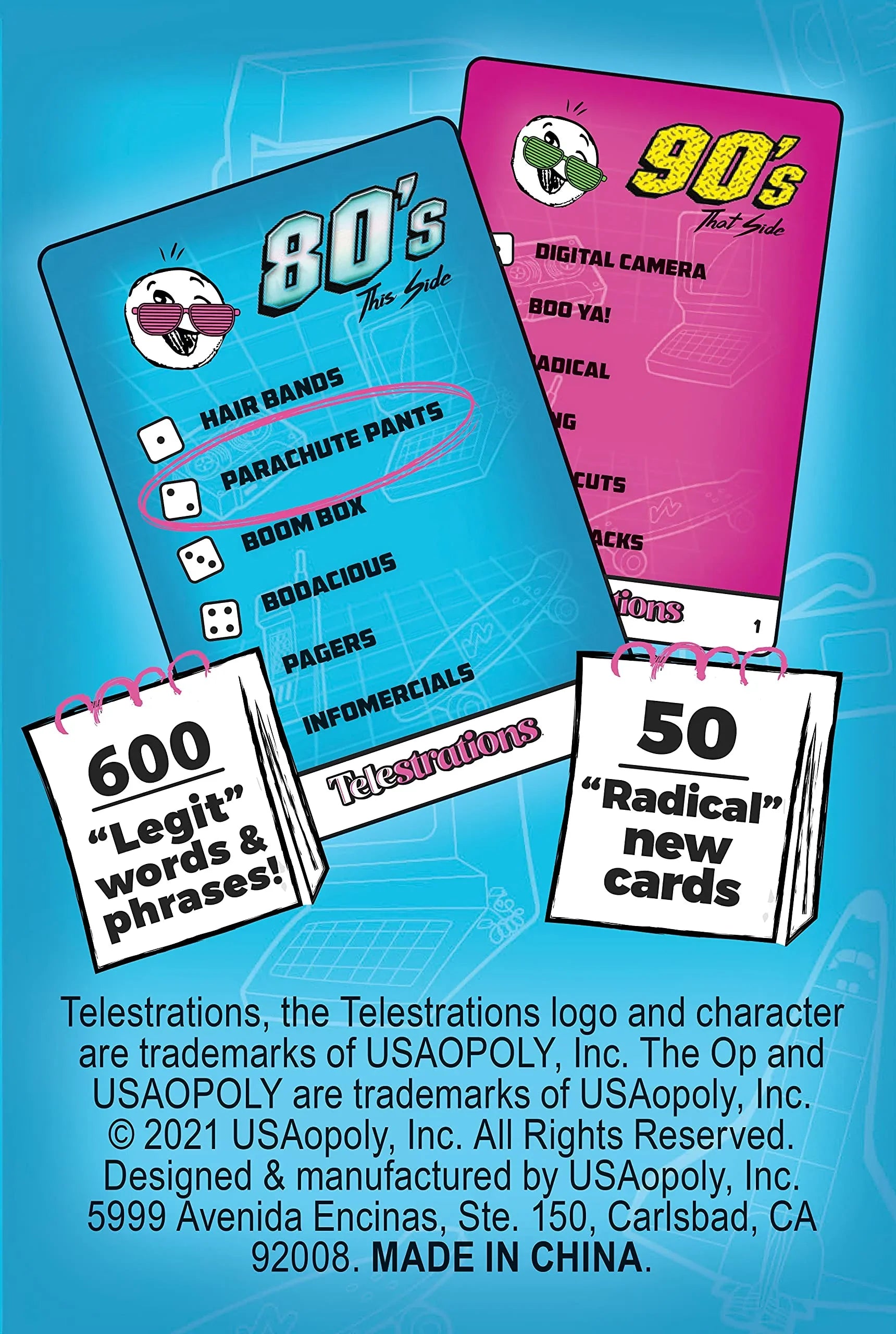ボードゲーム Telestrations 80's & 90's Expansion Telestrations 80年代 90年代 両面カード仕様 受賞歴 人気お絵描きゲーム 拡張パック 伝言ゲーム 家族 友人 パーティー 文化テーマ 笑い交流 15-30分 プレイ人数六人以上