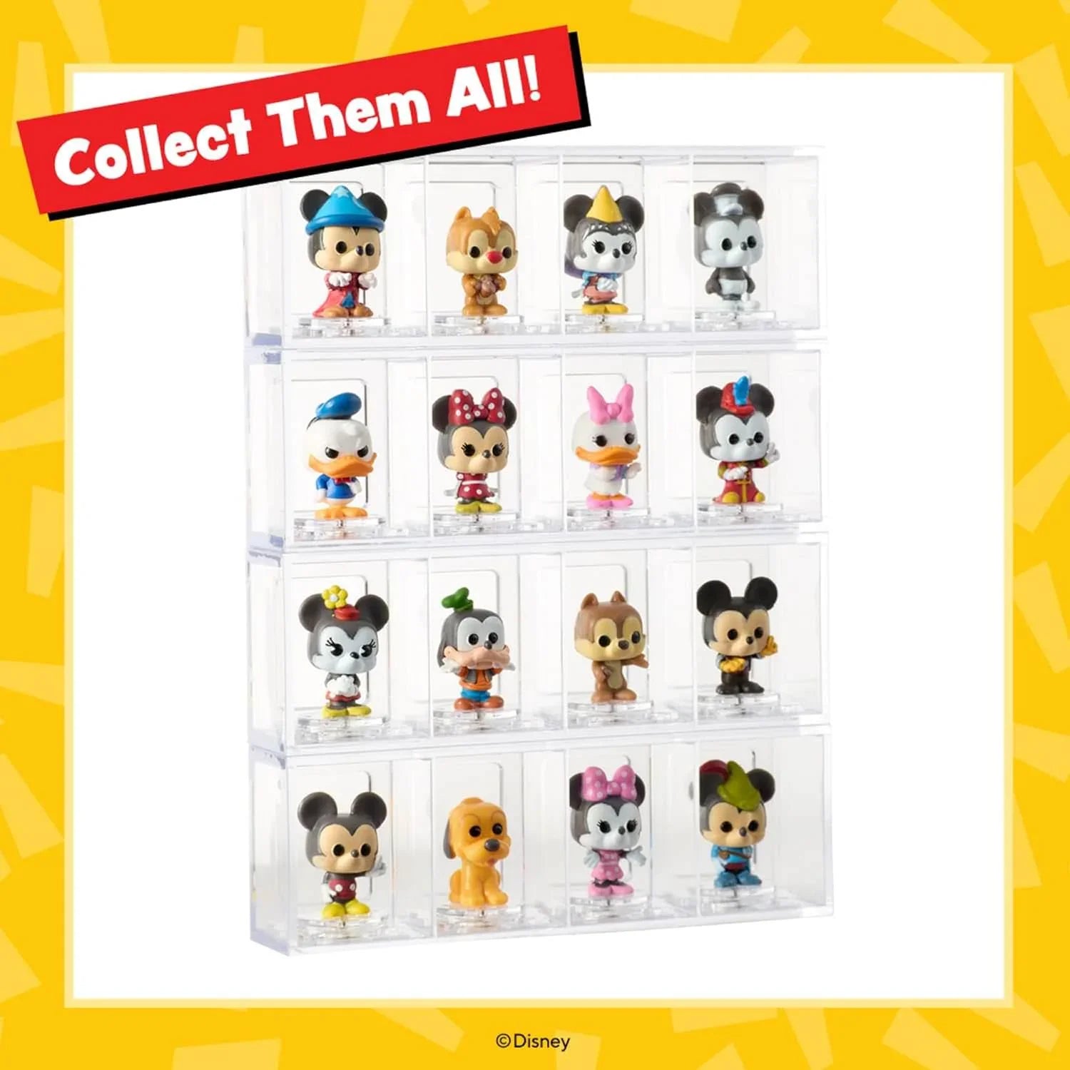 フィギュア ディズニー ミッキーマウス ミニーマウス プルート ミステリーフィギュア Funko Bitty POP 新シリーズ 小型 4パック 高品質 彩色 透明ハードアクリルケース 安定展示 積み重ね可能 ミニチュアコレクション