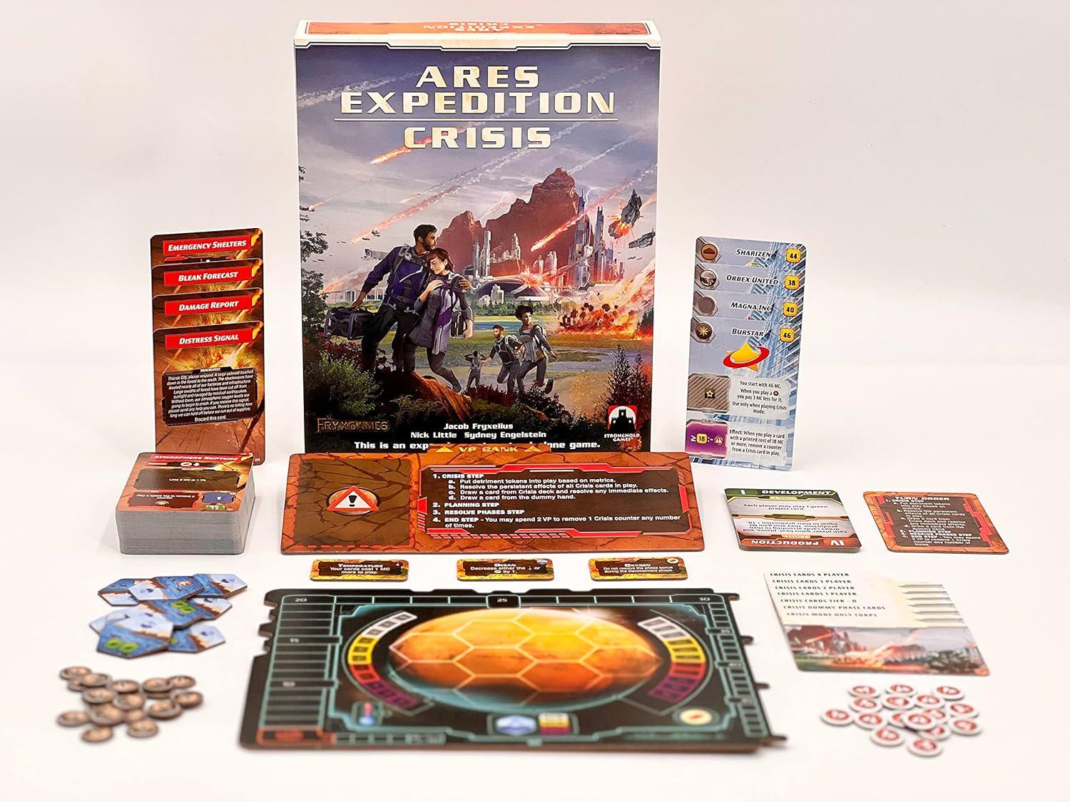 カードゲーム アレス・エクスペディション拡張 クライシス テラフォーミング・マーズ 協力型新モード 火星の危機に対処する戦略ゲーム 新企業4社追加 両面仕様火星ボード 1 ー 4人用 60分プレイ 輸入英語版 - Trade Center