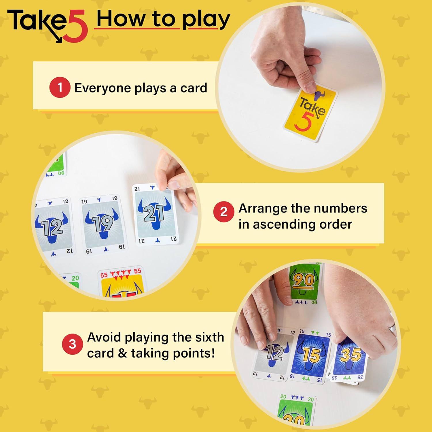 戦略カードゲーム Take 5/Take A Number Combo Pack 2つのゲームが1つになった特別セット シンプルなルールと奥深い戦略性 20年以上愛されるゲームシステム 2人から6人までプレイ可能 約60分で完結 10歳以上対象 輸入英語版 日本語説明書なし - Trade Center