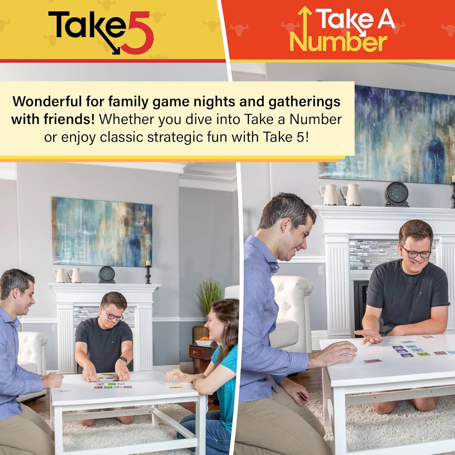 戦略カードゲーム Take 5/Take A Number Combo Pack 2つのゲームが1つになった特別セット シンプルなルールと奥深い戦略性 20年以上愛されるゲームシステム 2人から6人までプレイ可能 約60分で完結 10歳以上対象 輸入英語版 日本語説明書なし - Trade Center