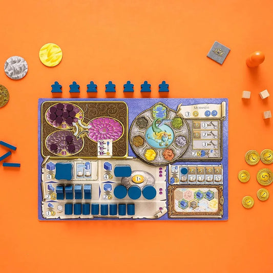ボードゲーム テラミスティカ Terra Mystica 魔法の世界 地形変換 文明発展 戦略ゲーム 多彩な民族14種 固有地形 建物建設 アップグレード 資源管理 魔力システム パワーポイント 都市化 宗教カルト 収入基盤 戦略的計画性