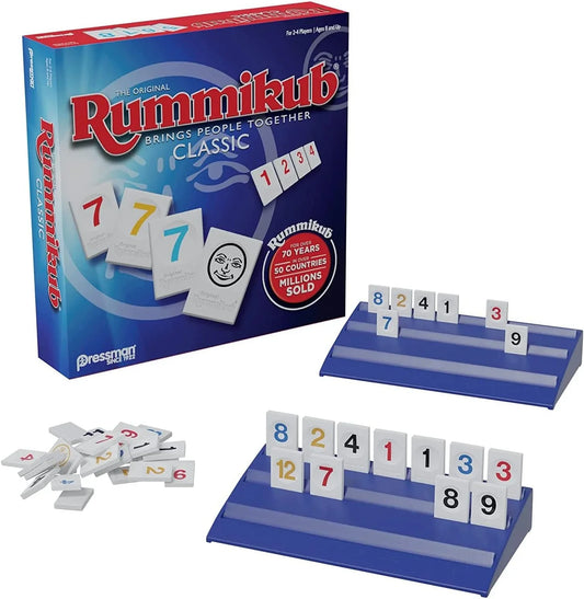 ボードゲーム Rummikub ラミキューブ Pressman 世界で愛される戦略的タイルゲーム 簡単ルール 論理的思考力向上 耐久性高品質プラスチックタイル ホルダラック付属 家族団らんパーティー向け 幅広い年齢層対象 8歳以上 