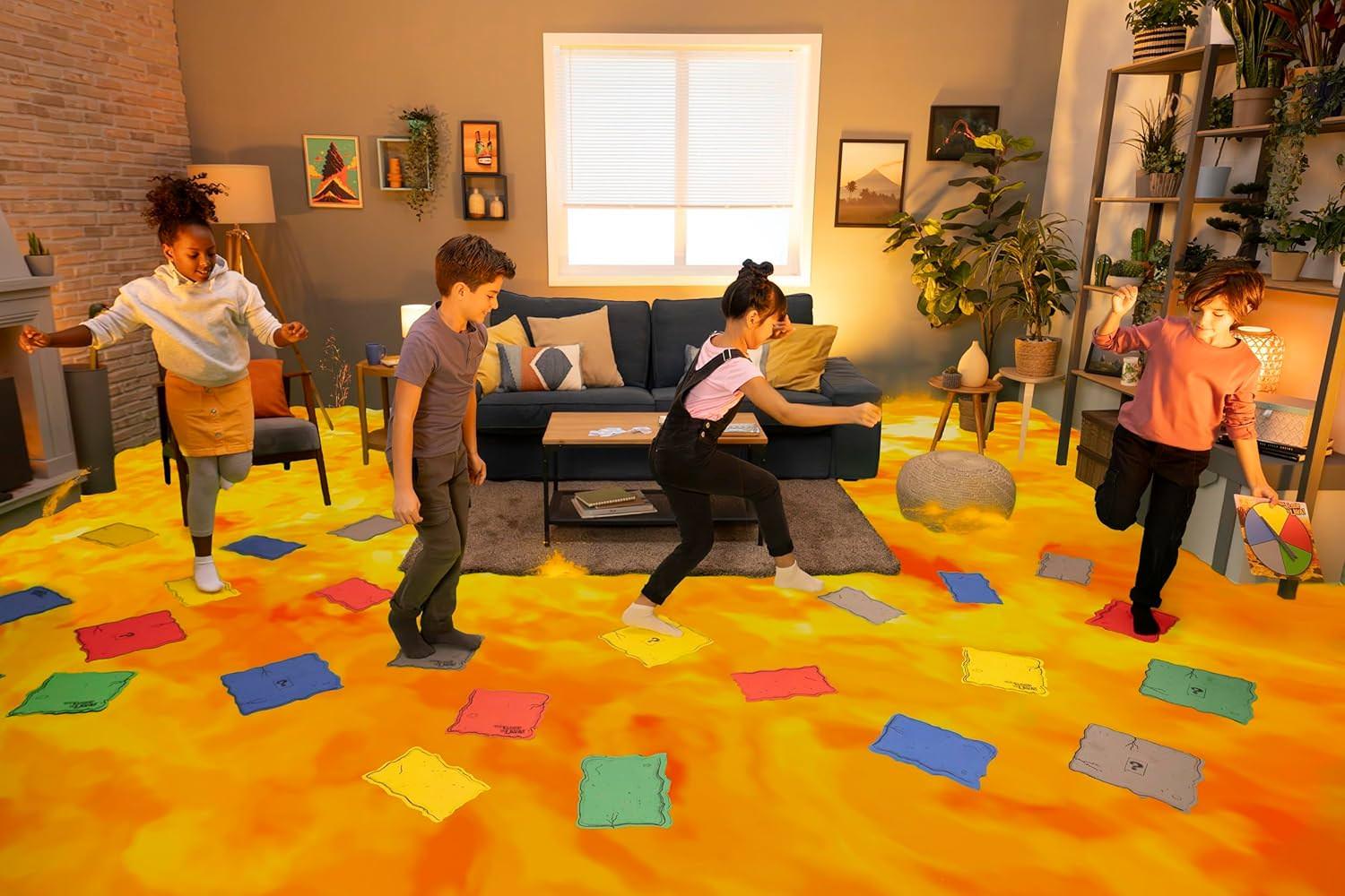 ボードゲーム The Floor is Lava フォーム製の安全な色付きピース 家族向けファミリーゲーム バランス感覚 運動能力 想像力 チームワーク向上 おうち時間向上 5歳以上 2から6人対応 大人子ども一緒に楽しめる イベント 