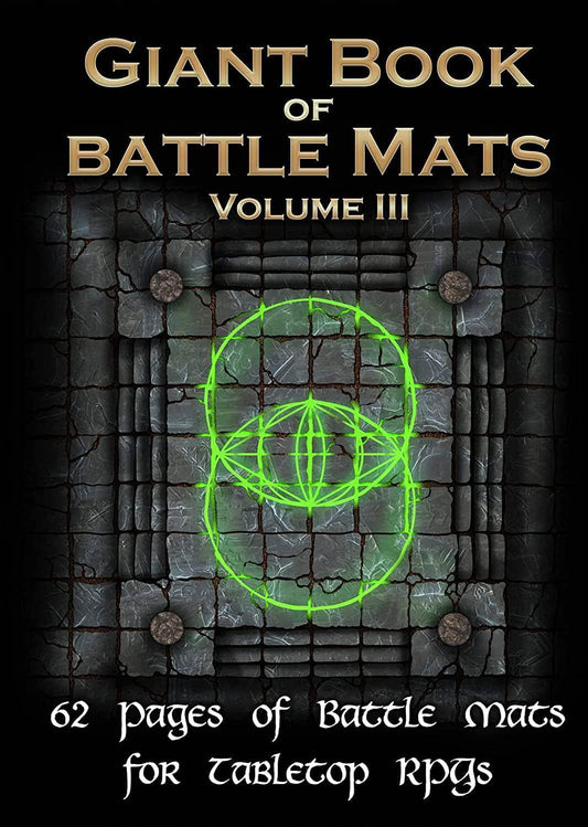 テーブルトップRPG Giant Book of Battle Mats Volume 3 Loke BattleMats社製 高品質拭き取り可能62枚マップ収録 360度回転背表紙 多彩なファンタジー設定対応 戦術的グリッド採用 RPG冒険補助完璧設計