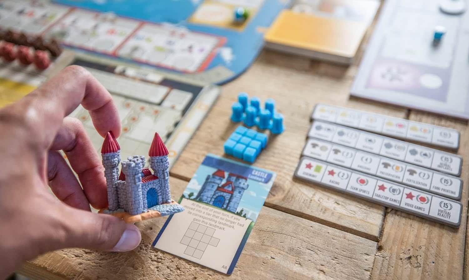 ボードゲーム Tapestry 戦略的文明発展ゲーム 科学 技術 探検 軍事 4つの発展トラック 塗装済ミニチュア18個 文明マット16枚 タペストリーカード43枚 カスタムサイコロ3個 1-5人用 90-120分 英語版 日本語説明書なし