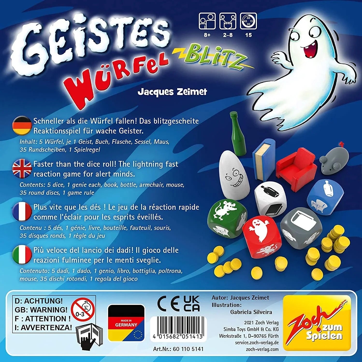 テーブルゲーム おばけキャッチ:ダイス Geistesblitz Wurfelblitz ジャック ツァイメット 瞬時の判断力 反射神経 試されるスリリングなアクションゲーム 幅広い年齢層対応 家族や友人との集まり向け 白熱のスピードゲーム 新たな挑戦 