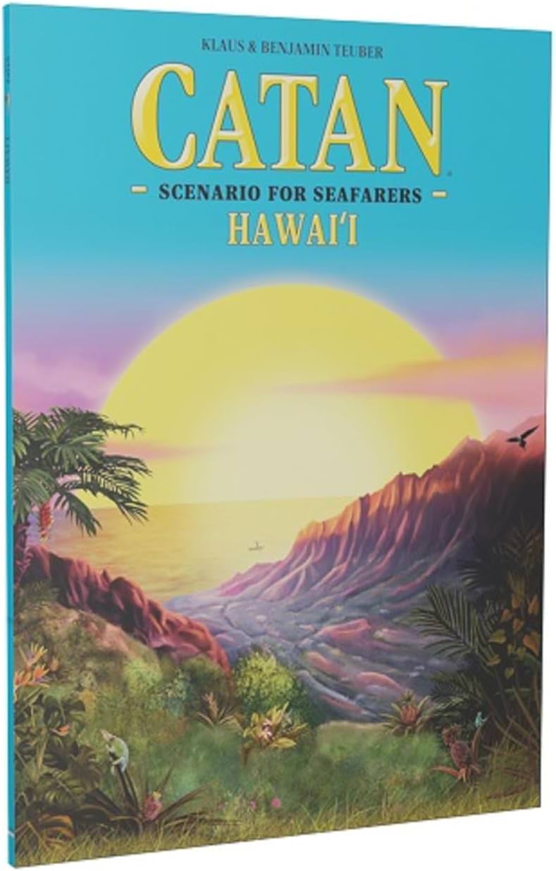 ボードゲーム CATAN Hawai'iシナリオ CATAN Seafarers拡張版 太平洋の楽園 熱帯の島々 戦略的開拓 漁業要素 魚トークン 漁船 魚市場カード ハワイ文化 歴史 英語表記 3-6人用 75分 10歳以上 ストラテジーゲーム