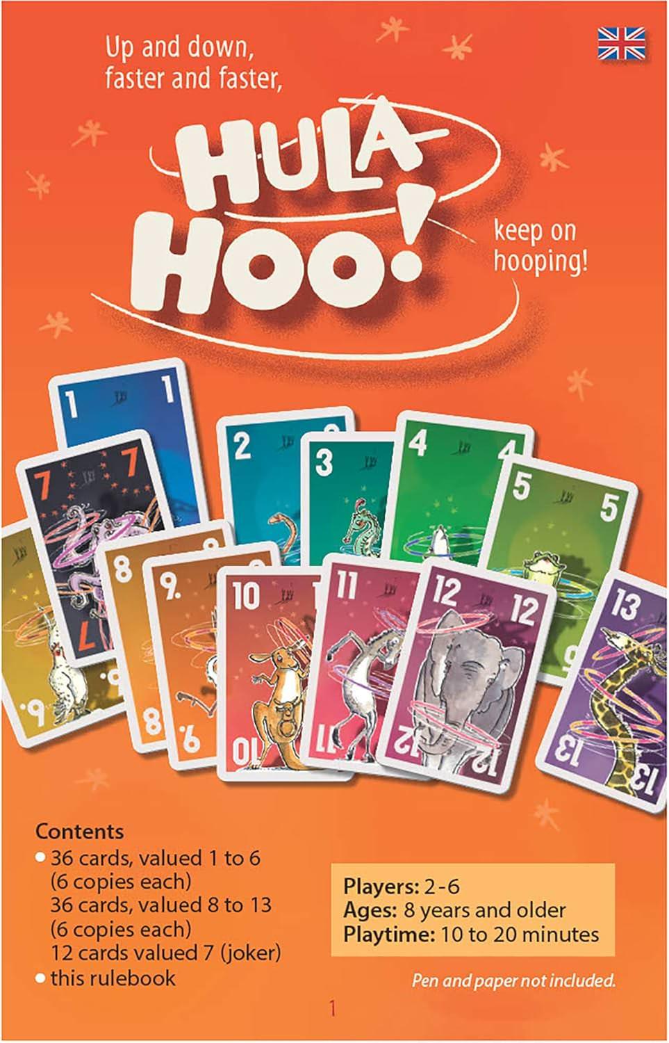 カードゲーム Hoola Hoo 動物たちのフラフープチャンピオンシップ 戦略的カードゲーム 2-6人用 8歳以上 15分プレイ 84枚カード シンプルルール 家族向け 友人向け パーティーゲーム 英語版 ジョーカー ダブル カオスバージョン輸入英語版 - Trade Center