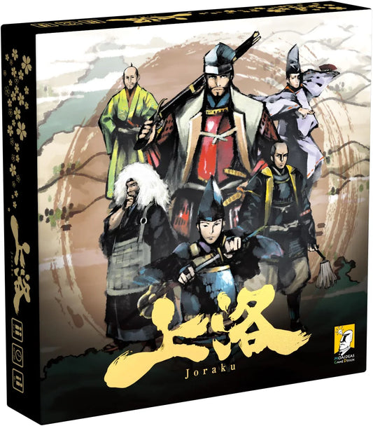 ボードゲーム Joraku 戦国時代の京都で繰り広げられる戦略的トリックテイキングとエリアコントロールの融合 戦国大名として武将を率い勢力拡大を目指す 40-60分で楽しむ2-4人向け 