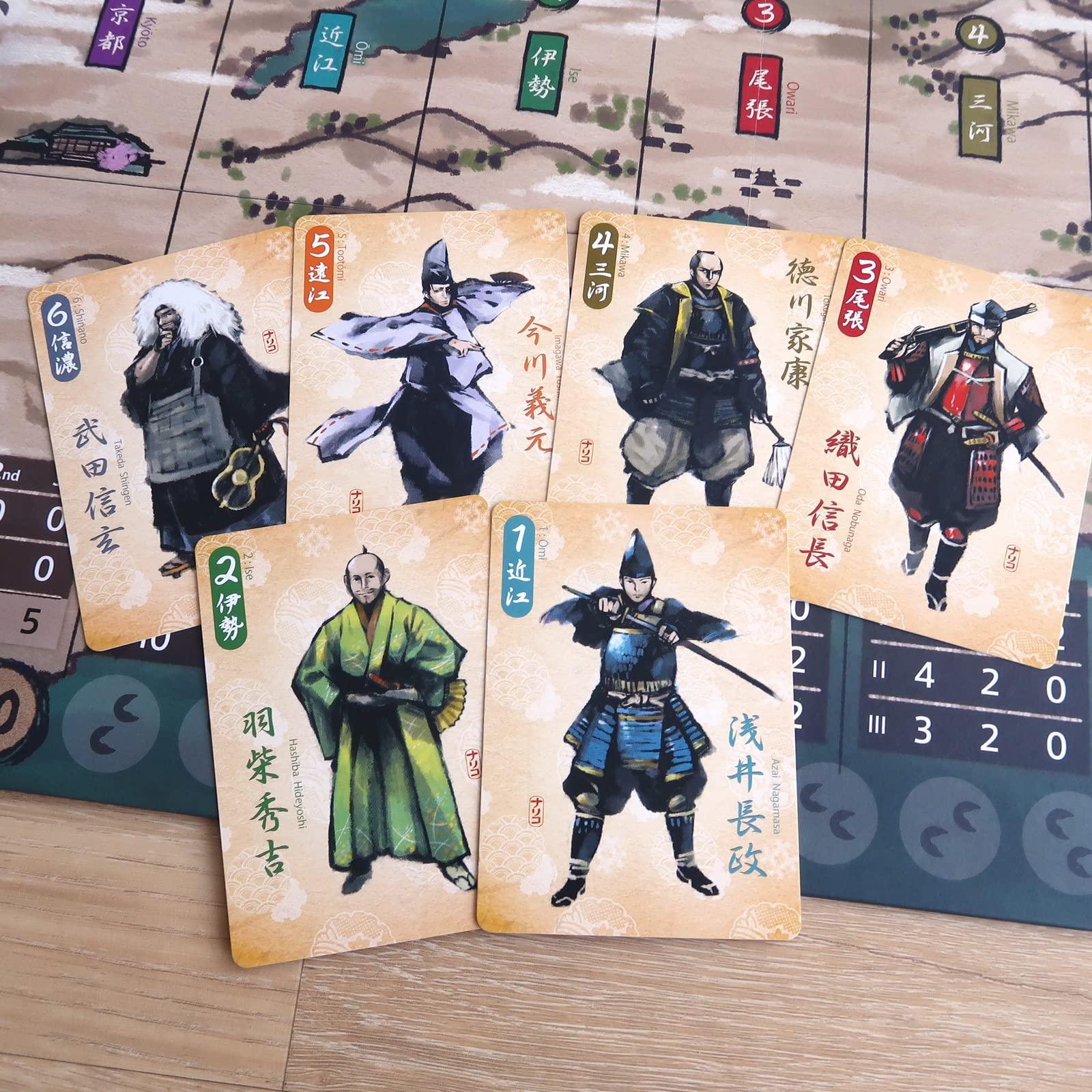 ボードゲーム Joraku 戦国時代の京都で繰り広げられる戦略的トリックテイキングとエリアコントロールの融合 戦国大名として武将を率い勢力拡大を目指す 40-60分で楽しむ2-4人向け 