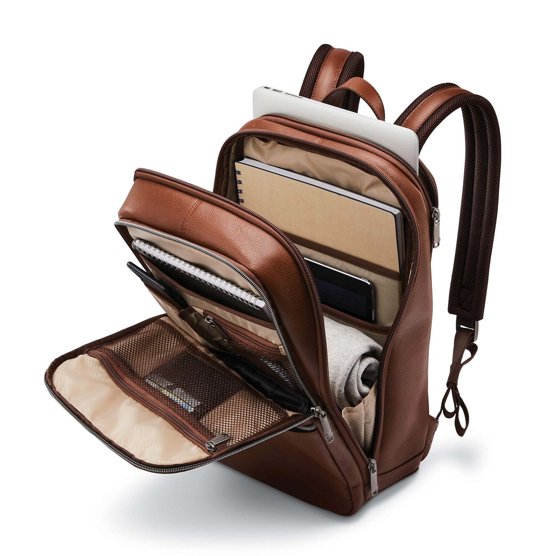 ビジネスリュック Samsonite クラシック レザー スリム バックパック 並行輸入品 サムソナイト メンズ 本革 A4 通勤 通学 出張 PC収納 15.6インチ ノートパソコン タブレット バッグ ビジネスバッグ リュックサック デイパック 防水 軽量 - Trade Center