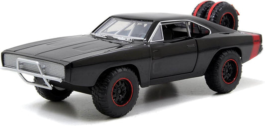 アウトレット品 ミニカー 1970年式ダッジチャージャー ワイルドスピード SKY MISSION ダイキャスト ブランド マットブラック オフロード仕様 大径タイヤ リフトアップサスペンション 牽引フック ルーフキャリア 高精細インテリア