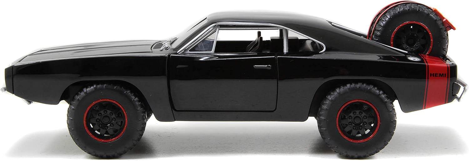 アウトレット品 ミニカー 1970年式ダッジチャージャー ワイルドスピード SKY MISSION ダイキャスト ブランド マットブラック オフロード仕様 大径タイヤ リフトアップサスペンション 牽引フック ルーフキャリア 高精細インテリア