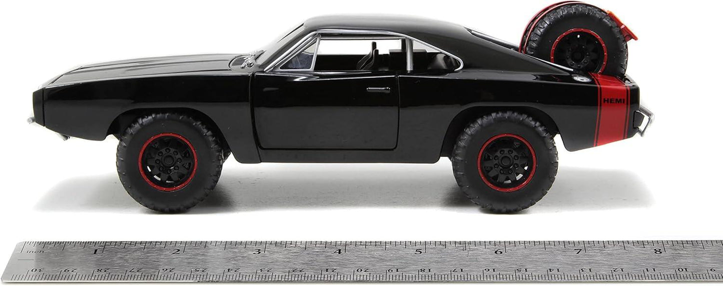 アウトレット品 ミニカー 1970年式ダッジチャージャー ワイルドスピード SKY MISSION ダイキャスト ブランド マットブラック オフロード仕様 大径タイヤ リフトアップサスペンション 牽引フック ルーフキャリア 高精細インテリア