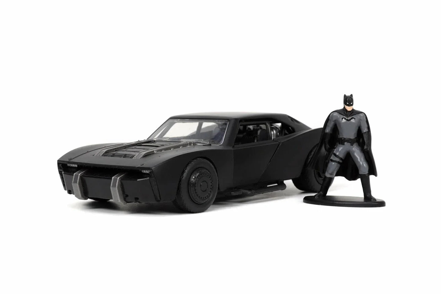 アウトレット品 ミニカー JADA TOYS 2022 Batmobile The Batman バットマン 最新作 ザ バットマン 映画公開モデル マットブラック ダイキャスト 1 32スケール 劇中車両 再現 バットマンフィギュア付き 近未来的 アグレッシブデザイン 力強いエンジンフード