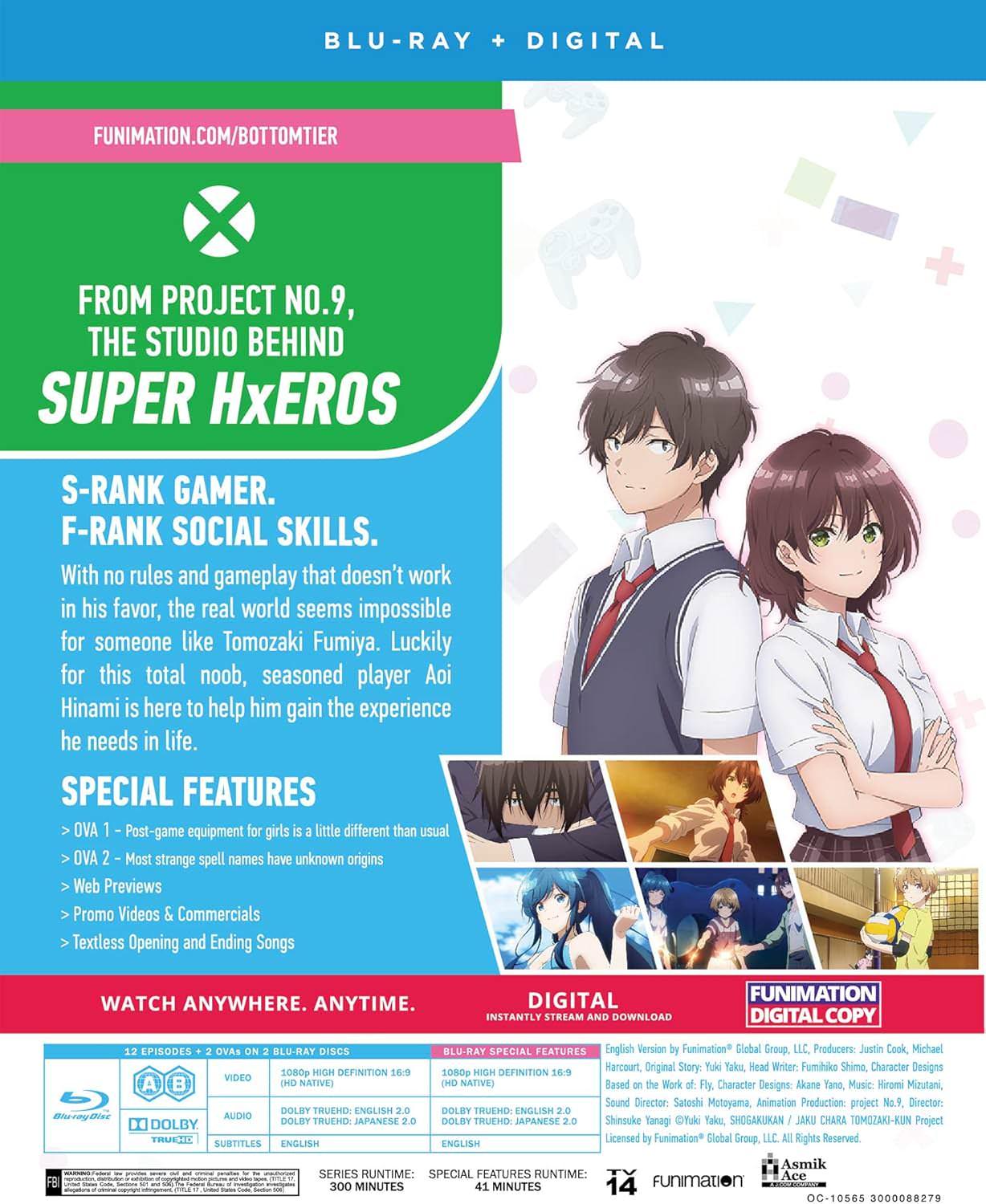 Blu-ray 弱キャラ友崎くん Project No.9 全12話完全収録 2021年TVアニメシリーズ 1080p HDネイティブ 16:9ワイドスクリーン 柳伸亮監督 キャラクターデザインフライ 特典映像OVA2話収録 合計300分高画質映像 音声品質クリア