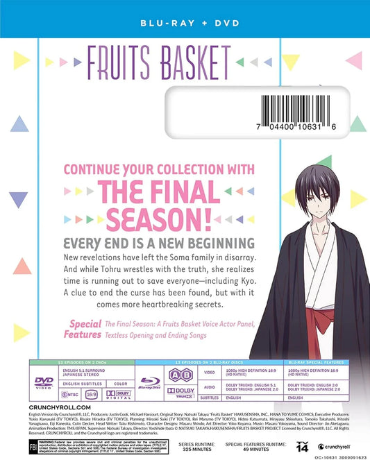 Blu-ray DVD フルーツバスケット 最終章 高屋奈月 2019年版リメイク 草摩家の秘密と心の絆 感動のフィナーレ 完全収録 本編13話 約300分 4枚組 1080p ハイデフィニション テキストレス映像 声優パネル特典 14歳以上推奨  DVD