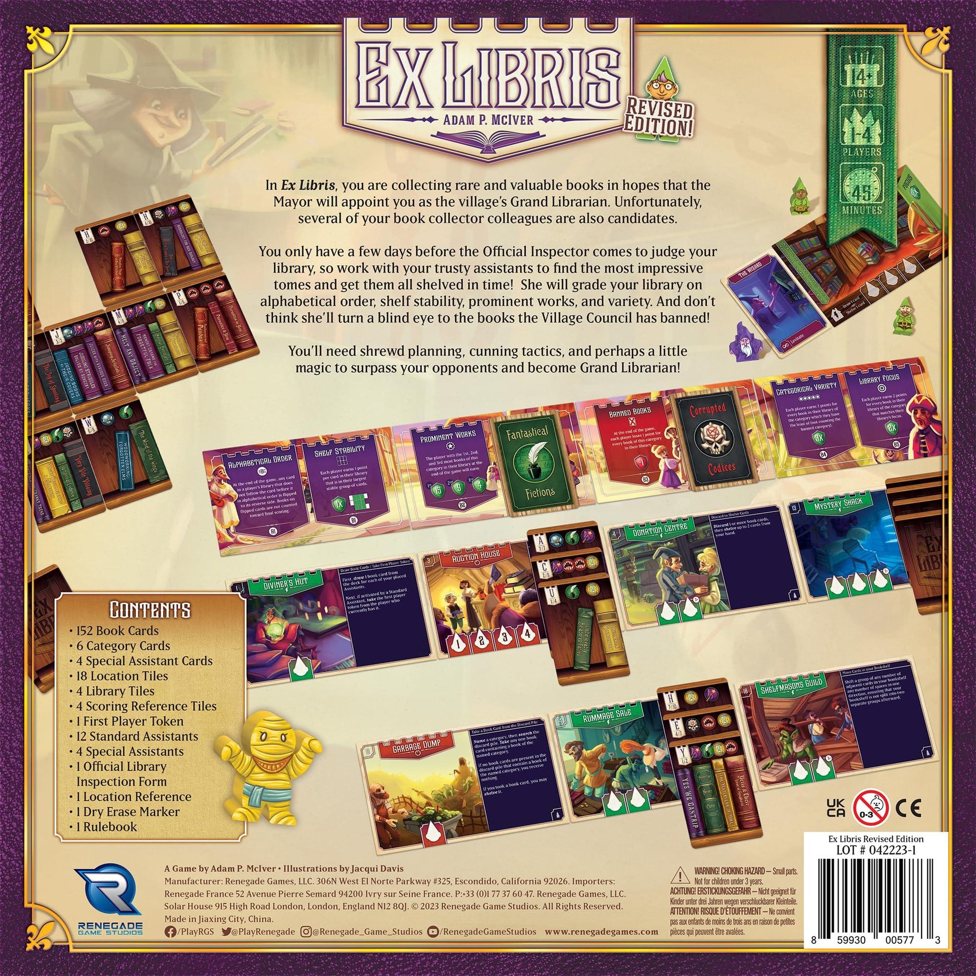 ボードゲーム Ex Libris Second Edition Renegade Game Studio 魔法の街で珍しい本を集めて図書館の蔵書を戦略的に構築するハンドマネジメントオープンドラフティングセットコレクション 