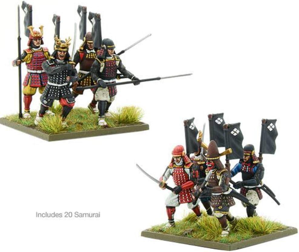 ミニチュアウォーゲーム Pike & Shotte ー Samurai Starter Army 戦国時代 本格歴史再現 28mmスケール 113体フィギュア 侍 騎馬武士 足軽 槍兵 射撃兵 武田家デカール ルールブック 戦術シナリオ 関ヶ原の戦い 輸入英語版 日本語説明書なし - Trade Center