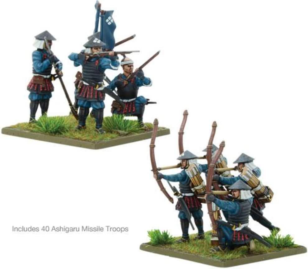 ミニチュアウォーゲーム Pike & Shotte Samurai Starter Army 戦国時代再現 日本歴史 戦国合戦 武士道精鋭 侍騎馬武士 足軽槍兵射撃兵 28mmスケール 113体セット ルールブック デカール武田家白黒 戦略的機動力 