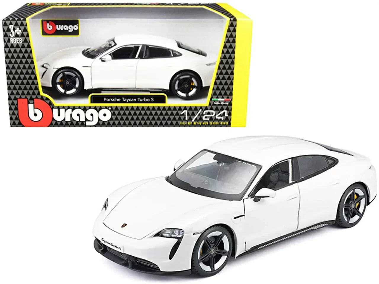 アウトレット品 カーモデル ポルシェ タイカン Turbo S 2019年モデル 1 24スケール Bburago 高品質 精密デザイン LEDヘッドライト 流線型ボディ ライトバー 革新的電気自動車 高性能急速充電 750馬力相当 走行性能 卓越コレクション価値