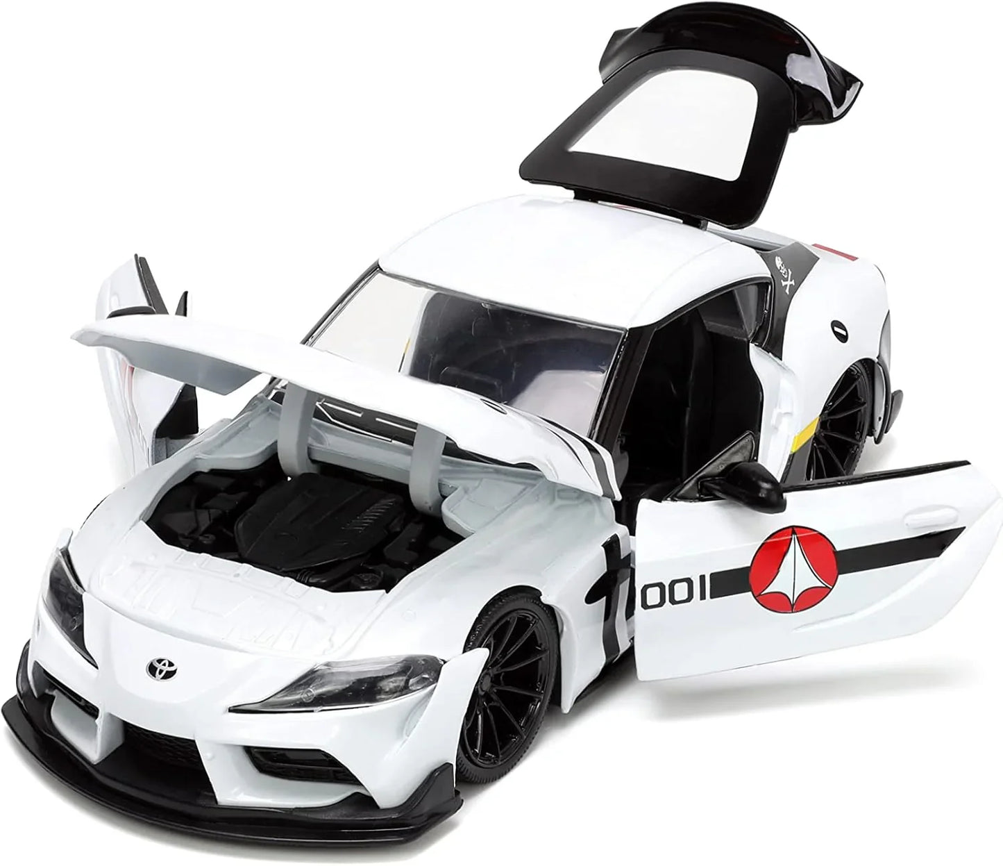 アウトレット品 スケールモデル トヨタ スープラ 2020年モデル ROBOTECH ロイ フォッカー フィギュア付 ダイキャスト製法 重厚質感 細部精密再現 スポーツカー 世界観融合 モータースポーツ ファン コレクション 限定版 アニメ コラボレーション