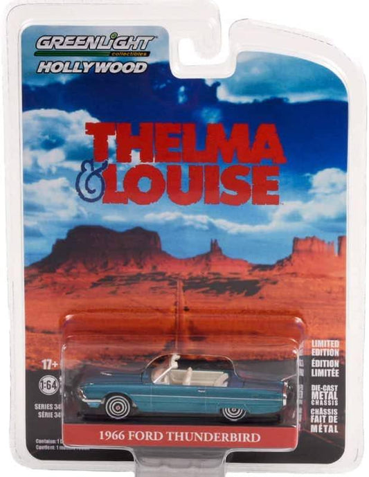 ミニカー フォード サンダーバード 1966 GREENLIGHT グリーンライト テルマ&ルイーズ 映画モデル 1/64スケール 精密再現 高い製作技術 流麗なボディライン 特徴的フロントグリル 忠実表現 コンパクトサイズ コレクション プレゼント 映画ファン
