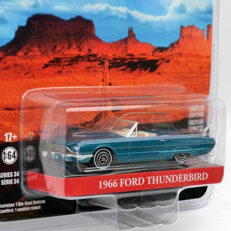 ミニカー フォード サンダーバード 1966 GREENLIGHT グリーンライト テルマ&ルイーズ 映画モデル 1/64スケール 精密再現 高い製作技術 流麗なボディライン 特徴的フロントグリル 忠実表現 コンパクトサイズ コレクション プレゼント 映画ファン