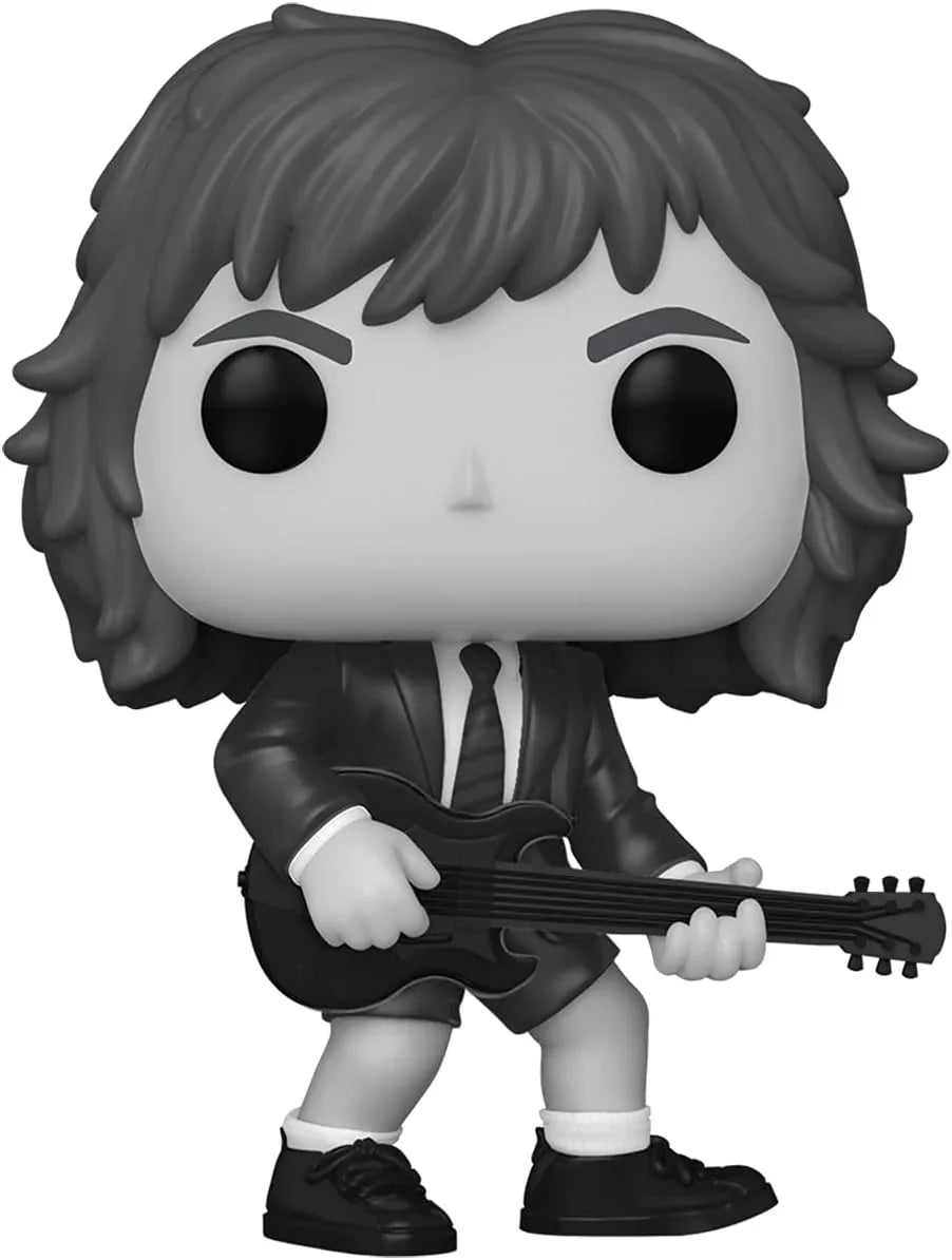 フィギュア FUNKO POP ALBUMS AC/DC BACK IN BLACK B&W コレクタブル ロックバンド フィギュア ブラック＆ホワイト モノクローム ビニール製 安全 純粋 ロックンロール エネルギー 伝説的 音楽的遺産 忠実再現 迫力あるリードギター