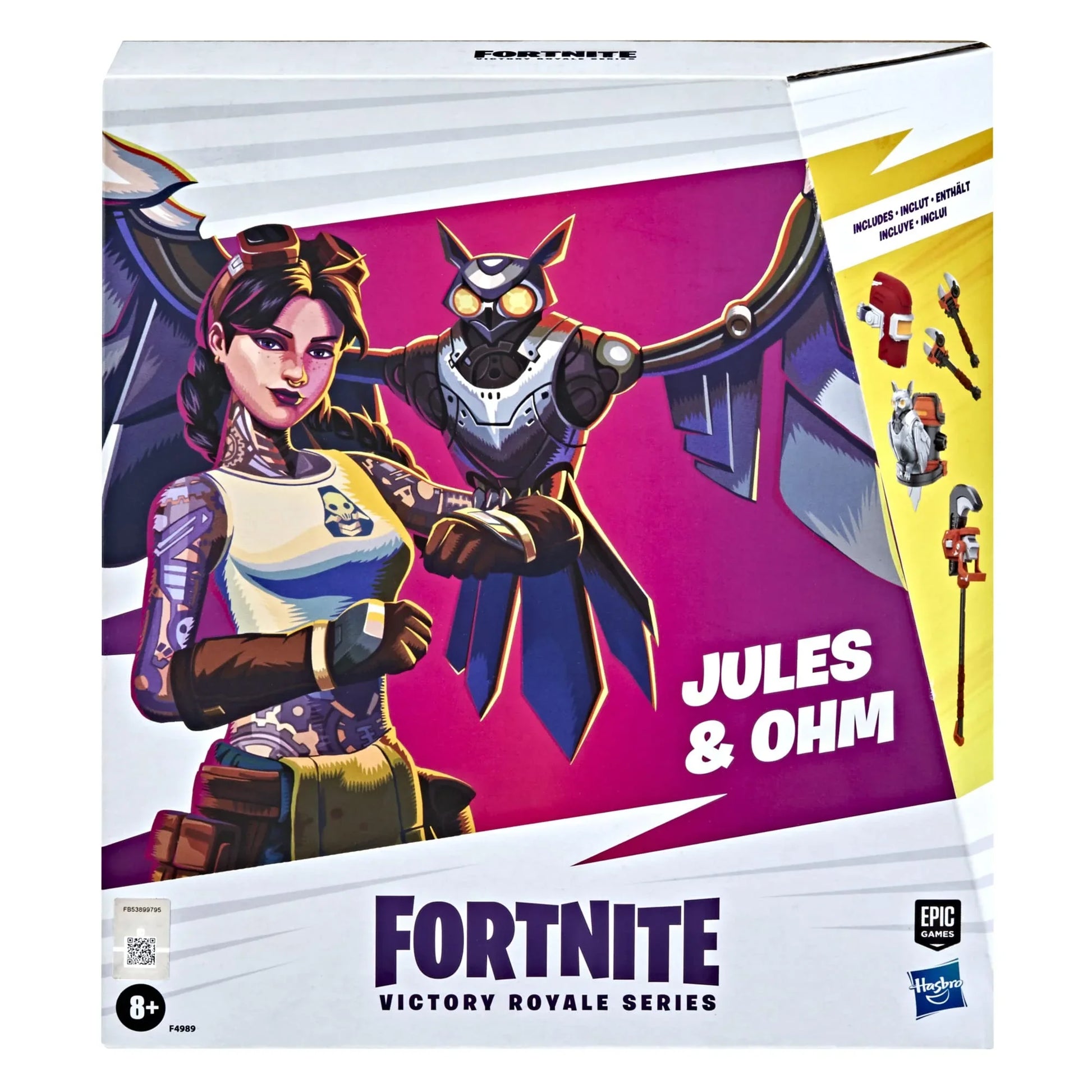 アクションフィギュア フォートナイト ジュールズ オーム ビクトリーロイヤルシリーズ ハズブロ 6インチ 高可動 ポーズ多彩 交換用翼 溶接マスク レンチャー付き ペットバックブリング付き 2パック デラックスセット
