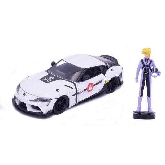 アウトレット品 ミニチュアモデル トヨタ スープラ 2020 ROBOTECH ロイ フォッカー コラボレーション ダイキャスト 重厚質感 精密再現 1:24スケール スポーツカー アニメ キャラクターフィギュア付 最新テクノロジー 洗練スタイリング